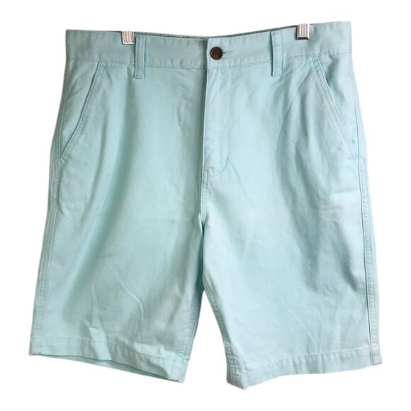 Faded Glory Flat Front Chino Shorts Mens Size 32 Turquoise summer golf club - Picture 1 of 6